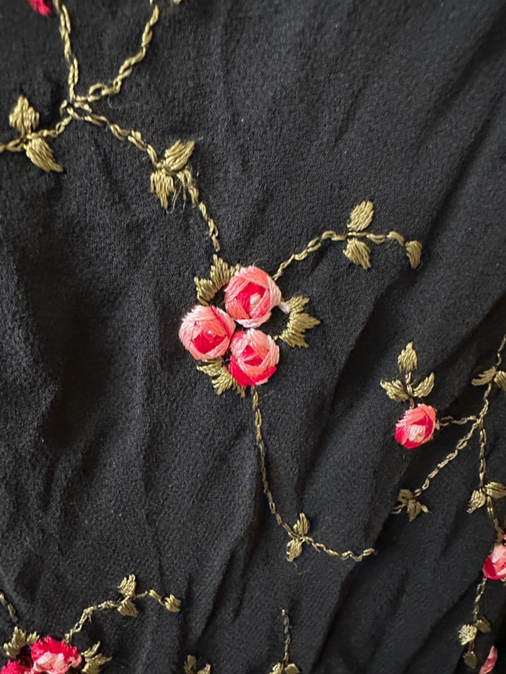 Betsey Johnson Real Vintage Slip Floral Beaded Babydoll Dress size S - Picture 4 of 8